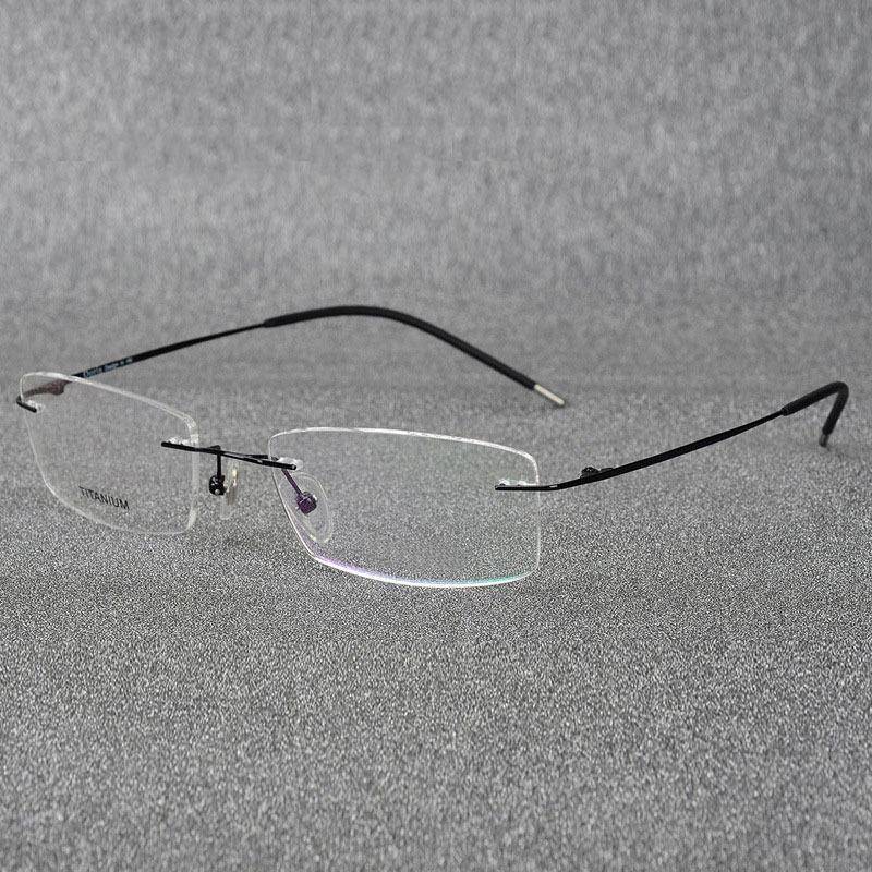 Rimless Titanium Eyeglasses Frame Super Light weighted Flexible Titanium  Alloy Temple Legs Optical Glasses Spectacles - Main Image