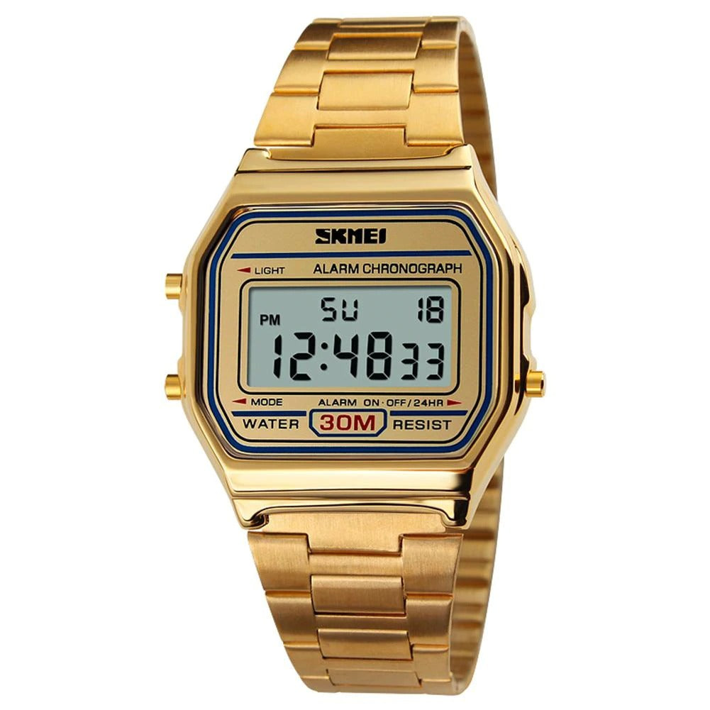 Skmei Retro Style Rose Digital Unisex watch fashion jewelry gold