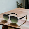 Semi-Rimless Square Gradient Sunglasses For Unisex-SunglassesCraft