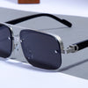 Classic Retro Semi-Rimless Square Sunglasses For Unisex-SunglassesCraft