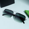 Classic Retro Semi-Rimless Square Sunglasses For Unisex-SunglassesCraft