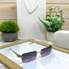 Leopard Metal Rimless Sunglasses Unisex-SunglassesCraft