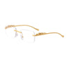 Small Square Eyewear Rimless Sunglasses For Men Women-SunglassesCraft