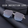 Semi-Rimless Square Gradient Sunglasses For Unisex-SunglassesCraft