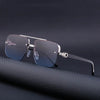 Semi-Rimless Square Gradient Sunglasses For Unisex-SunglassesCraft