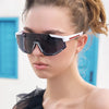 Sporty Oversized Shield Sunglasses For Unisex-SunglassesCraft