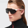 Sporty Oversized Shield Sunglasses For Unisex-SunglassesCraft