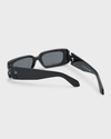 Rectangular-Frame Acetate Sunglasses For Unisex-SunglassesCraft