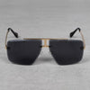 Ranveer Singh Gold Black Rimless Sunglasses For Men And Women-SunglassesCraft