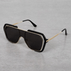 Classic Candy Oversized Gold-Black Square Sunglasses For Men And Women-SunglassesCraft