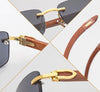 2021 Luxury Brand Rectangle Natural Rimless Wooden Sunglasses For Men And Women-SunglassesCraft