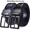 Classic & Fashion Designs Black/blue Two in One Belts with Rotated Buckle ceinture-Men's Leather Reversible Belt-SunglassesCraft