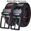 Classic & Fashion Designs Black/blue Two in One Belts with Rotated Buckle ceinture-Men's Leather Reversible Belt-SunglassesCraft