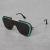 Classic Candy Oversized Green-Black Square Sunglasses For Men And Women-SunglassesCraft