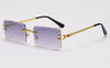 Vintage Unique Rimless Rectangle Sunglasses For Unisex-SunglassesCraft