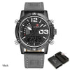 Men Sport Watches Leather Band Waterproof Analog Digital Clock Mens Chronograph Quartz Wrist Watch
