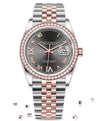 NEW Big Diamonds Bezel Men Automatic Mechanical Stainless Steel Rose Gold Watch Sport Sapphire Glass Watches Rome Dial 36mm-SunglassesCraft