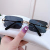Retro Rimless Metal Frame Sunglasses For Unisex-SunglassesCraft