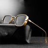 Stylish Square Black And Gold Retro Sunglasses For Men And Women-SunglassesCraft