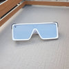Oversized One Piece White Silver Square Sunglasses For Men And Women-SunglassesCraft