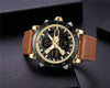 Leather Belt Waterproof Analog Digital Clock Men Chronograph Quartz Wrist  Sport Watch