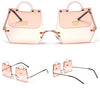 Unique Style Handbag Shape Rimless Sunglasses For Women -SunglassesCraft
