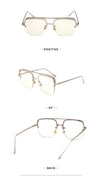 Stylish Square Half Rim Eye Glasses For Men And Women-SunglassesCraft