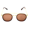 Round Brown And Gold Sunglasses For Men And Women-SunglassesCraft