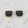 Black and Gold Retro Square Sunglasses For Men And Women-SunglassesCraft