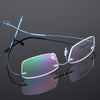 Rimless Titanium Glasses Frames Men Flexible Optical Frame Retro Glasses - SunglassesCraft