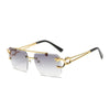 Rimless Square Leopard Leg Sunglasses For Men And Women- SunglassesCraft