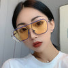 Metal Big Frame Square One Piece Transparent Anti Blue Light Sunglasses For Women And Men-SunglassesCraft