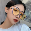 Metal Big Frame Square One Piece Transparent Anti Blue Light Sunglasses For Women And Men-SunglassesCraft