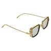 Transparent And Gold Retro Square Sunglasses For Men And Women-SunglassesCraft