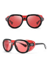 Luxury Steampunk Soft Leather Shield Pilot Sunglasses For Men And Women-SunglassesCraft