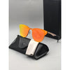 Orange, Gold Square Lightweight Comfortable Sunglasses For Men and Women-SunglassesCraft