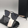 Black, Gold Square Lightweight Comfortable Sunglasses For Men and Women-SunglassesCraft