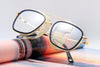Brand Designer Gradient Metal Retro Square Steampunk Sunglasses For Men And Women-SunglassesCraft