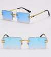 Vintage Unique Rimless Rectangle Sunglasses For Unisex-SunglassesCraft