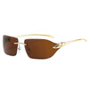 Luxury Alloy Rimless Brand Sunglasses For Unisex-SunglassesCraft