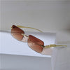 Rimless Rectangle Narrow Frame Sunglasses For Men And Women-SunglassesCraft