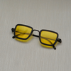 Retro Square Black Yellow Sunglasses For Men And Women-SunglassesCraft