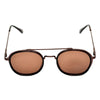 Full Brown S4612 Metal Frame Polarized Round Sunglasses For Men And Women-SunglassesCraft
