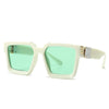 Luxury Designer Vintage Oversized White Green Sunglasses For Men And  Women-SunglassesCraft