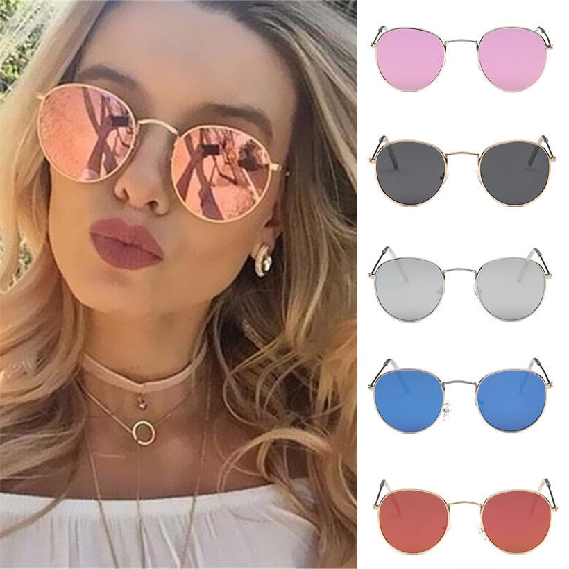 Amazon.com: Premium Round Metal Mirrored Full Mirror Circle Sunglasses  (Purple) : Clothing, Shoes & Jewelry