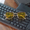 Stylish Square Yellow And Gold Retro Sunglasses For Men And Women-SunglassesCraft