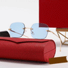 Retro Designer Frameless Sunglasses For Unisex-SunglassesCraft