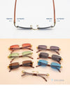 2021 Luxury Brand Rectangle Natural Rimless Wooden Sunglasses For Men And Women-SunglassesCraft