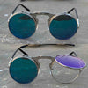 Stylish Round Metal Mirror Sunglasses For Men And Women-SunglassesCraft
