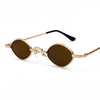 Brand Designer Metal Frame Fashion Small Oval steampunk Sunglasses For Men And Women-SunglassesCraft